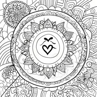 Färgläggningssida med Chakra Symbol | Chakra målarbild