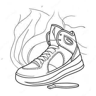 Coola Basketbollssneakers Färgläggningssida | Basketbollskor målarbild