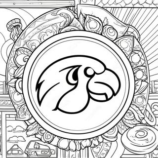 Iowa Hawkeyes Logotyp Färgläggningssida | Iowa Hawkeyes målarbild