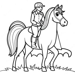Flicka med Häst Färgläggningssida | Flicka Häst målarbild