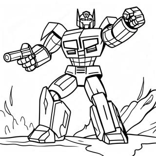 Transformers Megatron i strid färgläggningssida | Megatron målarbild