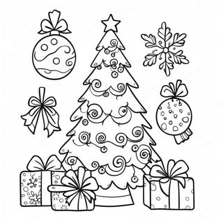 Preppy julgran färgläggningssida | Preppy Jul målarbild