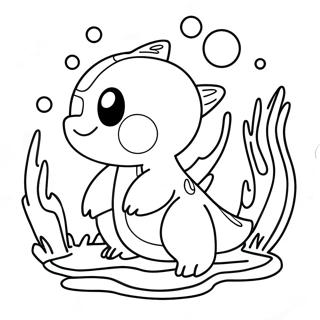 Vattentyp Pokémon färgläggningssida | Vattentyp Pokemon målarbild