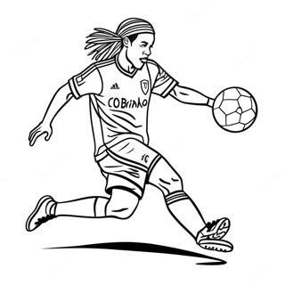 Ronaldinho dribblar bollen färgläggningssida | Ronaldinho målarbild