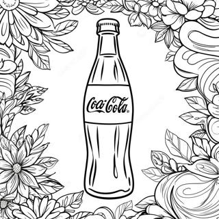 Färgläggningssida med Coca Cola-flaska | Coca Cola målarbild
