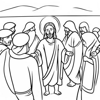 Färgläggningssida med Jesus som helar | Jesus Helar målarbild