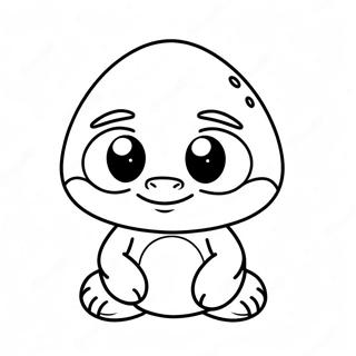 Färgläggningssida med söt Goomba med stora ögon | Goomba målarbild