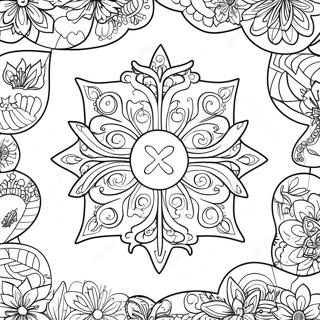 Black Clover Logotyp Färgläggningssida | Svart Klöver målarbild