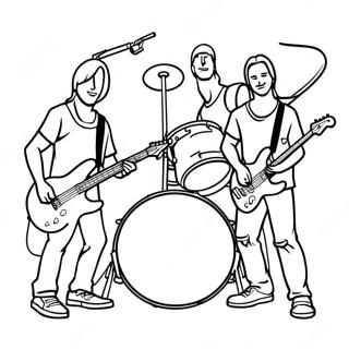 Rockband Färgläggningssida | Rockband målarbild