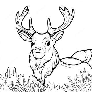 Majestätisk bock med horn färgläggningssida | Bock målarbild