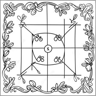 Tic Tac Toe spelbräda färgläggningssida | Tre i rad målarbild