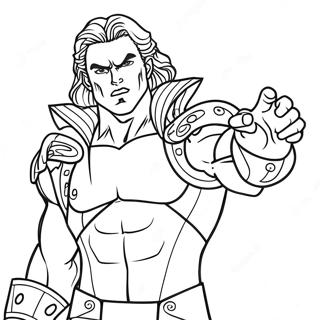 Dio Brando med Stand färgläggningssida | Jojo's Bizarre Adventure målarbild