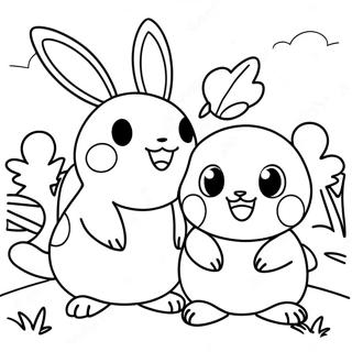 Pokemon påskäggsjakt färgläggningssida | Pokemon Påsk målarbild