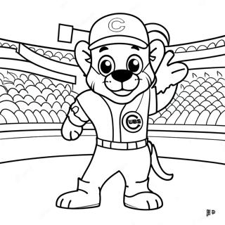 Chicago Cubs maskot färgläggningssida | Chicago Cubs målarbild