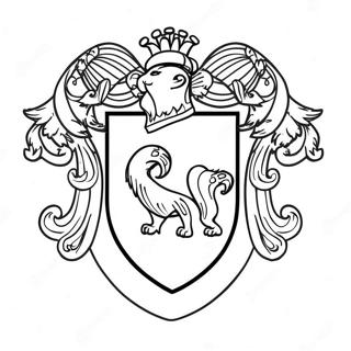 Färgläggningssida med Hufflepuff-vapensköld | Harry Potter Hufflepuff målarbild