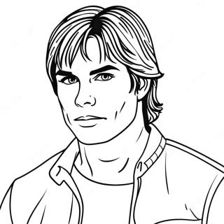 Damon Salvatore i aktion färgläggningssida | Vampyrdagböckerna målarbild