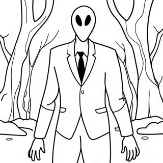 Slenderman färgläggningssida | Slenderman målarbild