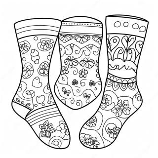 Färgglada Sockdesigns Målarbild | Strumpa målarbild