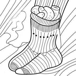 Randig Socka Målarbild | Strumpa målarbild