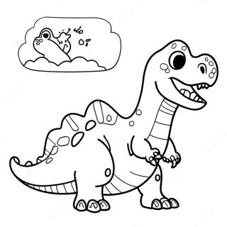 Skrämmande Dinosaurie Målarbild | Skrämmande Dinosaurie målarbild