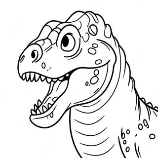 Fruktansvärd T-Rex Som Rålar Målarbild | Skrämmande Dinosaurie målarbild