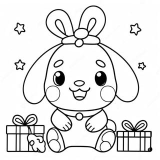 Cinnamoroll Jul Målarbild | Cinnamoroll Jul målarbild
