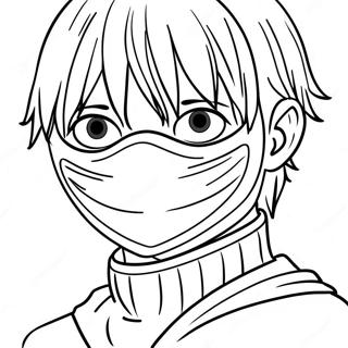 Kaneki Ken i mask färgläggningssida | Tokyo Ghoul målarbild