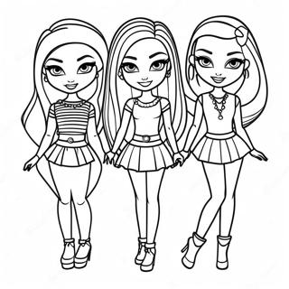 Stiligt Bratz modeshow färgläggningssida | Mode Bratz målarbild