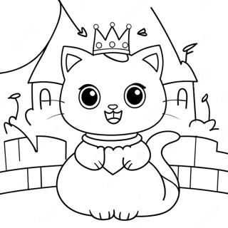 Glittrande Prinsessan Kitty i ett Slott Målarbild | Prinsessa Katt målarbild