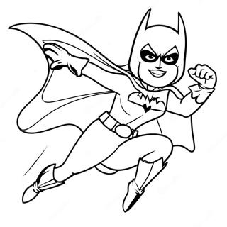 Batgirl i Aktion Målarbild | Fladdermusflicka målarbild