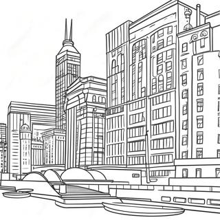 Färgglad Chicago Arkitektur Målarbild | Chicago målarbild