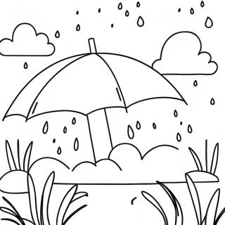 Aprilregn Färgläggningssida | April målarbild