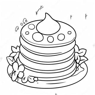 Söta IHOP Pannkakor Färgläggningssida | IHOP målarbild