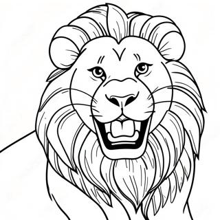 Majestätisk Lejon Som Ropar Målarbild | Stora Katter målarbild