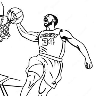 Phoenix Suns Basketspelare Dunkar Målarbild | Phoenix Suns målarbild