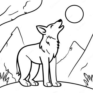 Coyoten som ylar mot månen målarbild | Coyote målarbild