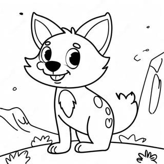 Söt tecknad coyote målarbild | Coyote målarbild