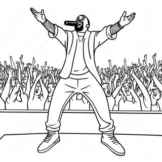 Kanye West uppträder på scen målarbild | Kanye West målarbild
