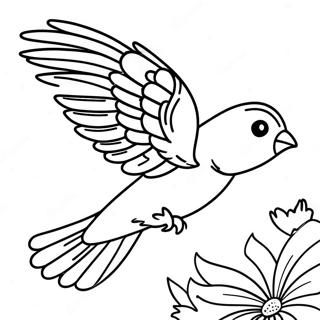 Färgglad fågel i flykt målarbild | Fågel som flyger målarbild