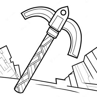 Färgglad Minecraft Pickaxe Målarbild | Minecraft Verktyg målarbild