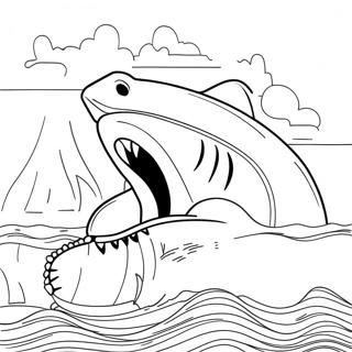 Jaws filmscen färgläggningssida | Käkar målarbild
