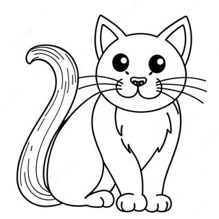 Skrämmande svart katt färgläggningssida | Halloween Katter målarbild