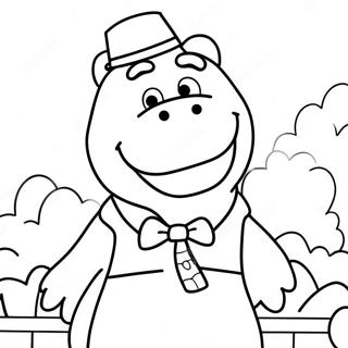 Barney färgläggningssida | Barney målarbild