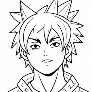 Cool animepojke med spikigt hår färgläggningssida | Anime Kille målarbild