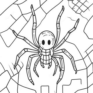 Skrämmande Minecraft-spindel färgläggningssida | Minecraft Spindel målarbild