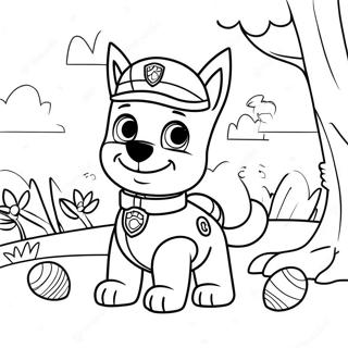 Paw Patrol Påskäggsjakt Färgläggningssida | Paw Patrol Påsk målarbild