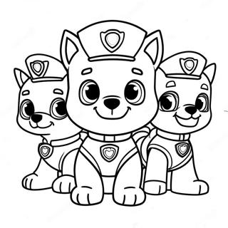 Charmiga Paw Patrol Karaktärer Färgläggningssida | Paw Patrol Påsk målarbild