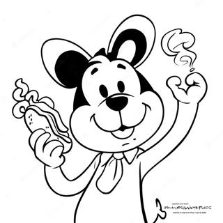 Wakko Warner Äter en Korv Färgläggningssida | Animaniacs målarbild