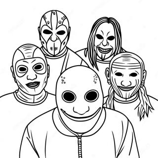 Slipknot Bandmedlemmar Färgläggningssida | Slipknot målarbild