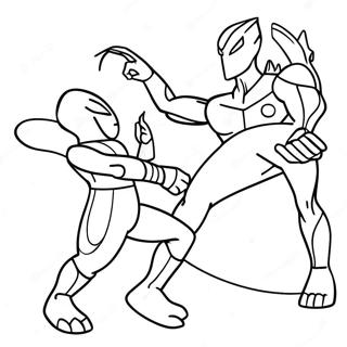 Ultraman slåss mot utomjordisk monster färgläggningssida | Ultraman målarbild